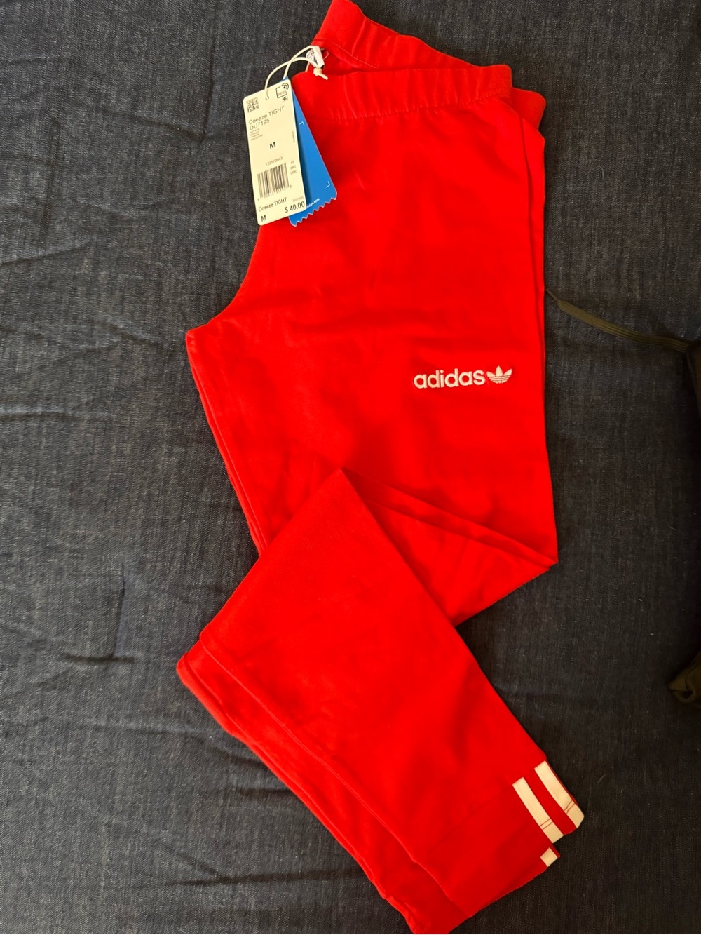 adidas Bright Red Jogger Pants with White Trefoil
